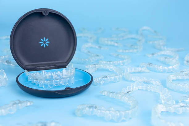 an Invisalign in a black case